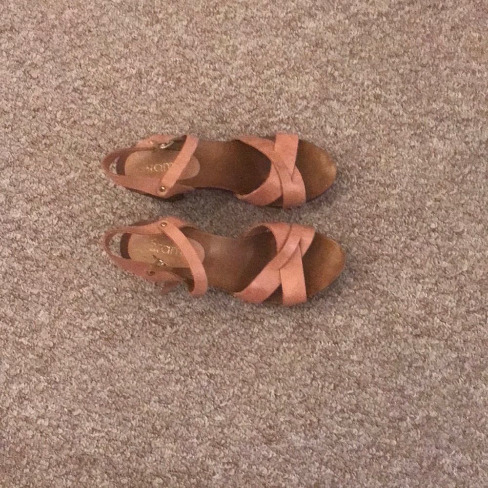 Italian Leather chunky heels